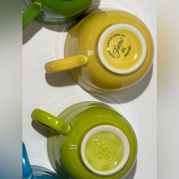 Fiesta Colorful Teacup Mini Coffee Mugs Set of 8.  Bright colors and super cute. - Picture 8 of 14